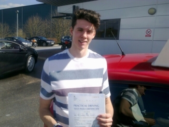 Passed on 24th March 2014 at Colwick Driving Test Centre with the help of his Driving Instructor Mike Kalwa....