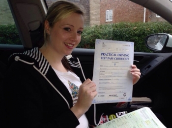 Passed on 1st November 2013 at Colwick Driving Test Centre with the help of her Driving Instructor Joanne Haines....