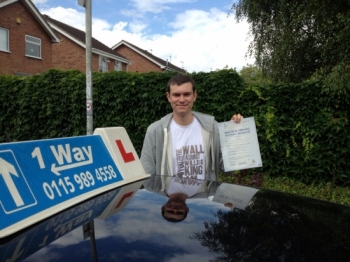 Passed on 30th July 2013 at Colwick Driving Test Centre with the help of his Driving Instructor Paul Fleming....