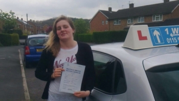 Passed on 17th April 2014 at Colwick Driving Test Centre with the help of her Driving Instructor Alex Sleigh....