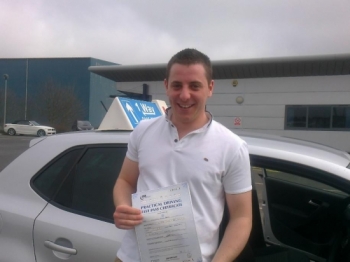 Passed on 12th April 2013 at Colwick Driving Test Centre with the help of his Driving Instructor Alex Sleigh....