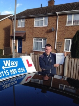 Passed on 11th January 2014 at Colwick Driving Test Centre with the help of his Driving Instructor Paul Fleming....