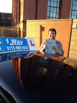 Passed on 11th January 2014 at Colwick Driving Test Centre with the help of his Driving Instructor Paul Fleming....