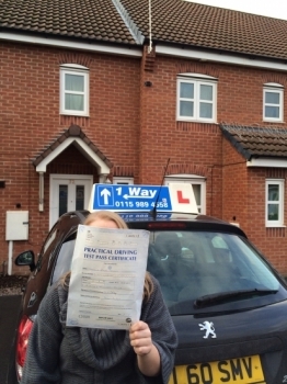 Passed on 15th January 2014 at Clifton Driving Test Centre with the help of her Driving Instructor Andrew Wakefield....