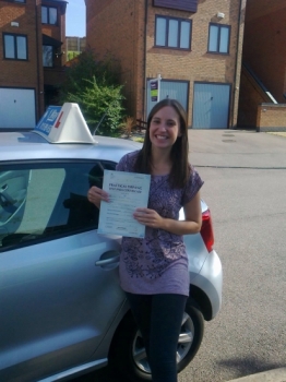 Passed on 20th August 2013 at Colwick Driving Test Centre with the help of her Driving Instructor Alex Sleigh....
