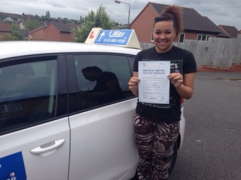 Passed on 7th May 2014 at Colwick Driving Test Centre with the help of her driving instructor Joanne Haines....